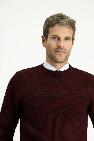  Mürdüm Bisiklet Yaka Regular Fit Çizgili Triko Kazak