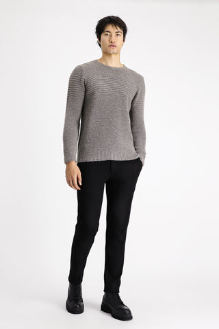  Orta Vizon Bisiklet Yaka Regular Fit Çizgili Triko Kazak