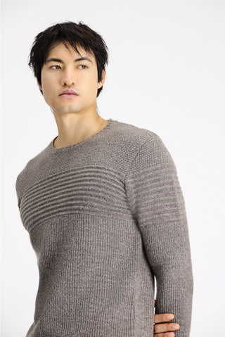  Orta Vizon Bisiklet Yaka Regular Fit Çizgili Triko Kazak