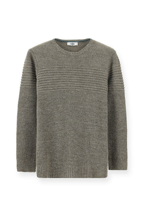 Orta Vizon Bisiklet Yaka Regular Fit Çizgili Triko Kazak