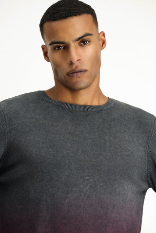  Koyu Kırmızı Bisiklet Yaka Regular Fit Desenli Pamuk Triko Kazak