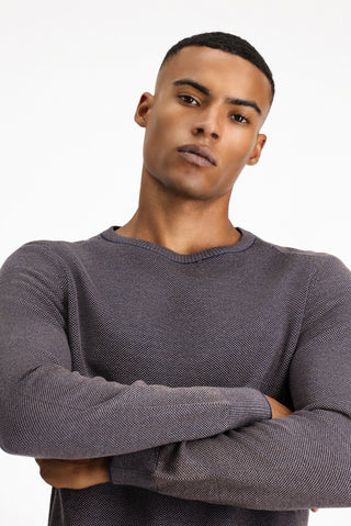  Açık Kahve  Bisiklet Yaka Slim Fit Dar Kesim Pamuklu Triko Kazak