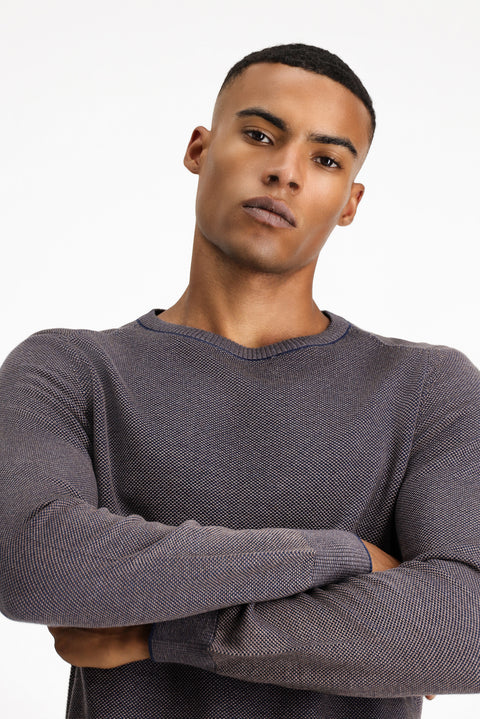 Açık Kahve  Bisiklet Yaka Slim Fit Dar Kesim Pamuklu Triko Kazak