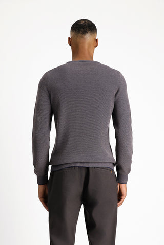  Açık Kahve  Bisiklet Yaka Slim Fit Dar Kesim Pamuklu Triko Kazak