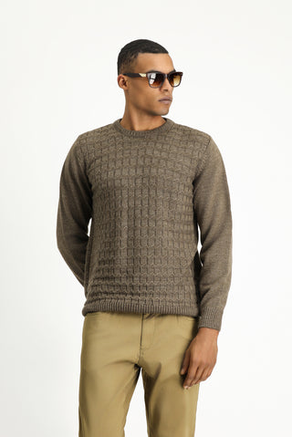  Orta Vizon Bisiklet Yaka Regular Fit Desenli Triko Kazak