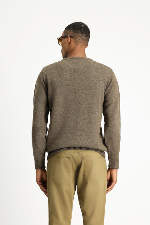 Orta Vizon Bisiklet Yaka Regular Fit Desenli Triko Kazak