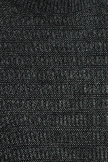 Orta Antrasit Bisiklet Yaka Regular Fit Desenli Triko Kazak