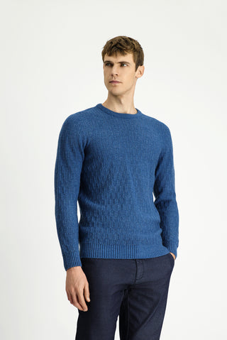  İndigo Bisiklet Yaka Regular Fit Desenli Triko Kazak