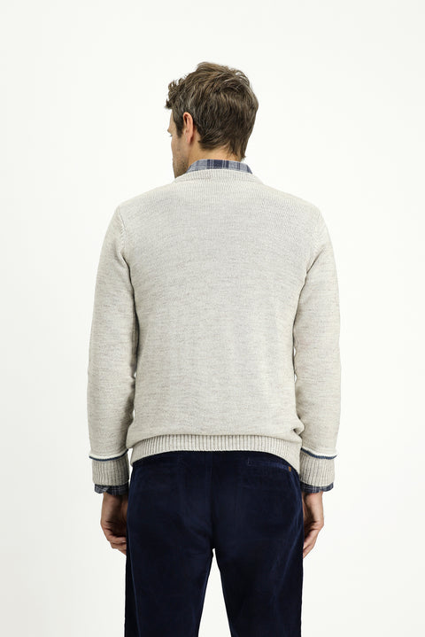 Taş Bisiklet Yaka Regular Fit Desenli Triko Kazak