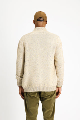  Açık Bej Desenli Yünlü Triko Hırka