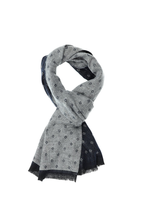 Light Navy Patterned Scarf