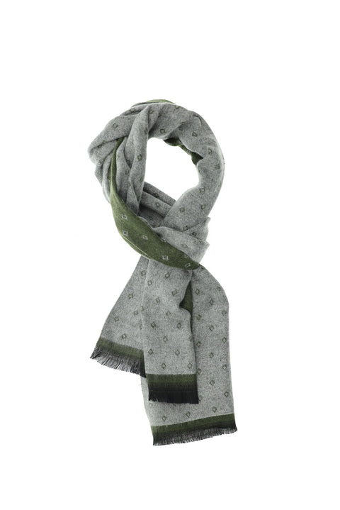 Orman Yeşili Desenli Atkı