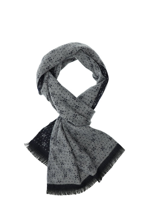 Dark Navy Patterned Scarf