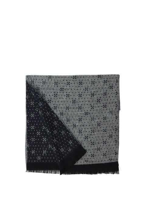 Dark Navy Patterned Scarf