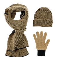 Safari Yünlü Desenli Atkı & Bere & Eldiven Takımı