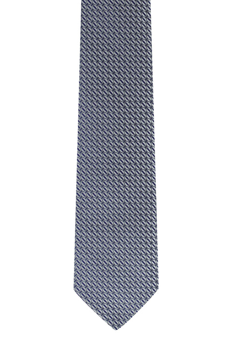 Orta Lacivert Desenli Kravat