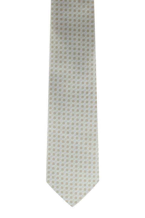 Orta Bej Mikro Desenli Kravat