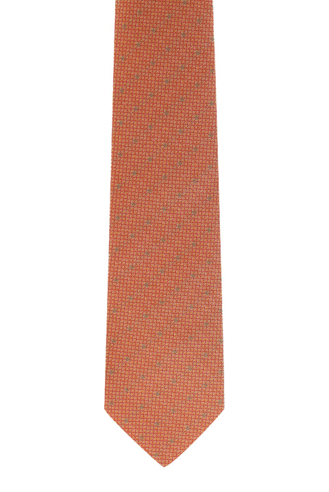 Orta Turuncu Desenli Kravat