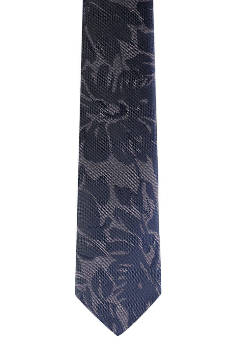 Koyu Mor Desenli Kravat