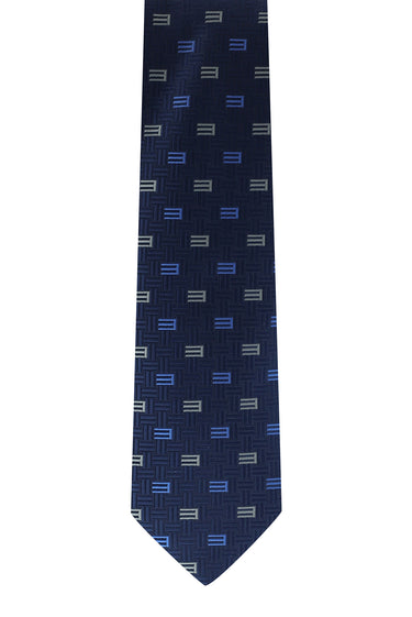  Koyu Lacivert Desenli Kravat