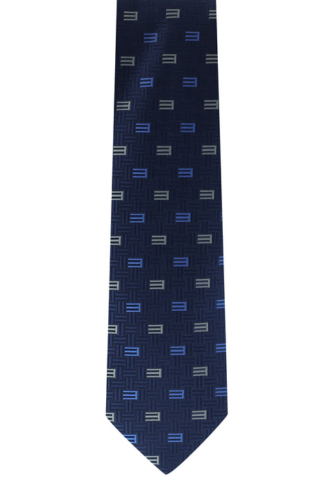 Koyu Lacivert Desenli Kravat