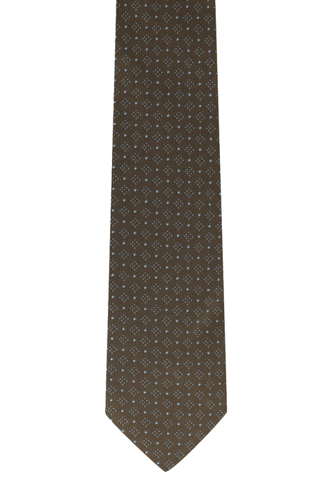 Orta Kahve Desenli Kravat