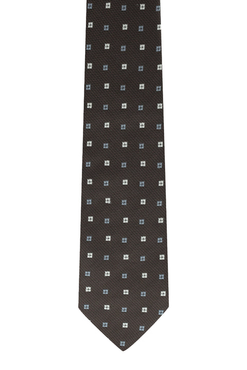 Koyu Kahve Desenli Kravat