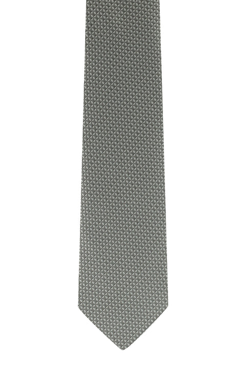 Orta Gri Desenli Kravat