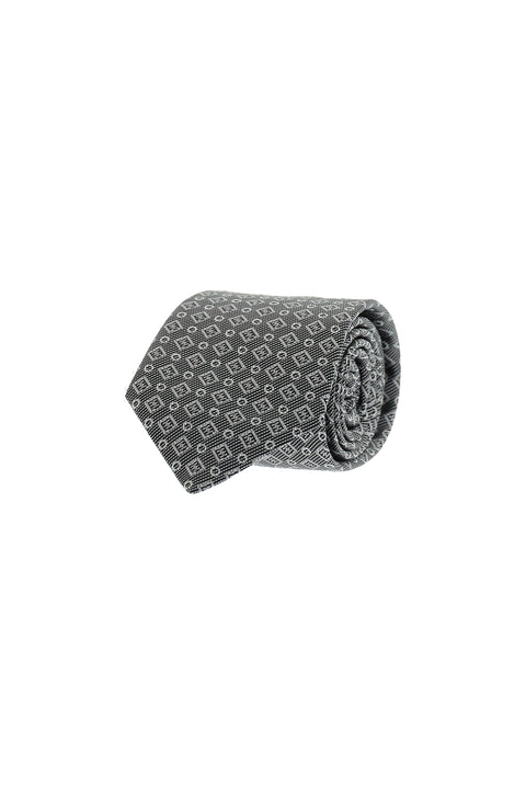 Orta Füme Desenli Kravat