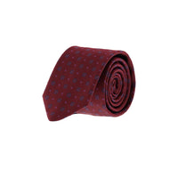 Koyu Bordo Çiçek Desenli Kravat