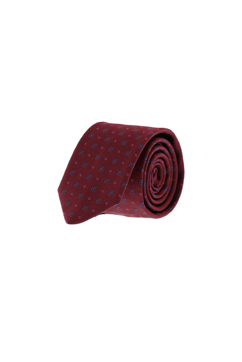 Dark Burgundy Floral Pattern Tie