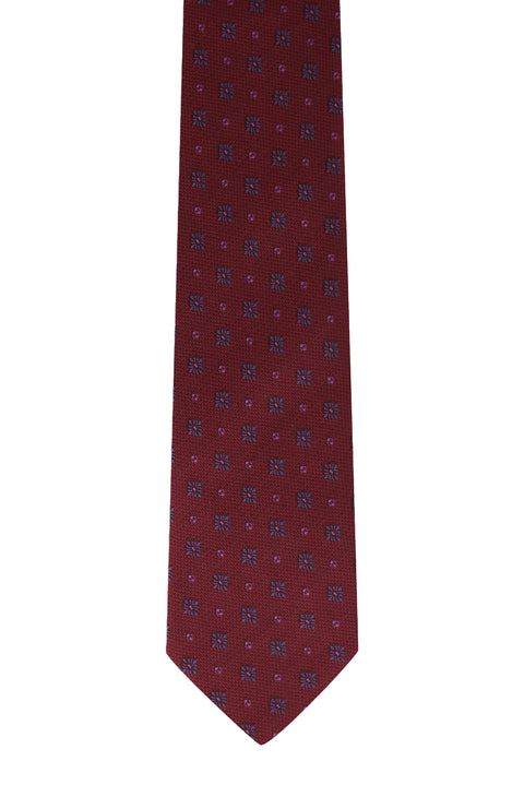 Dark Burgundy Floral Pattern Tie