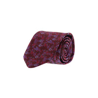 Koyu Bordo Desenli Kravat