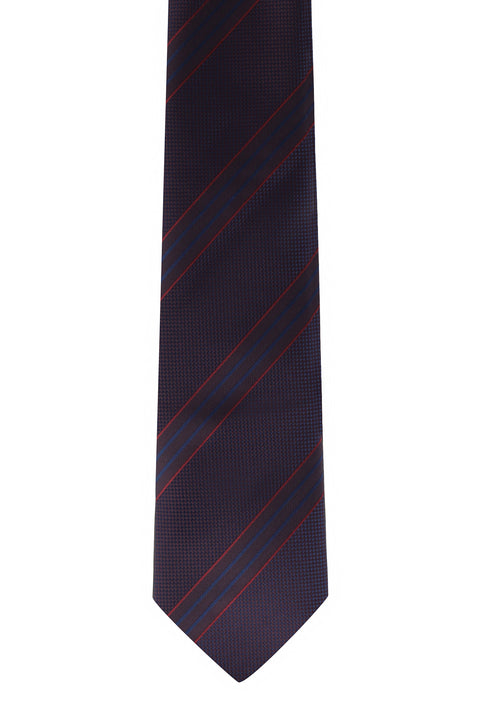 Dark Burgundy Striped Tie