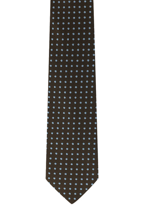 Orta Kahve Desenli Kravat