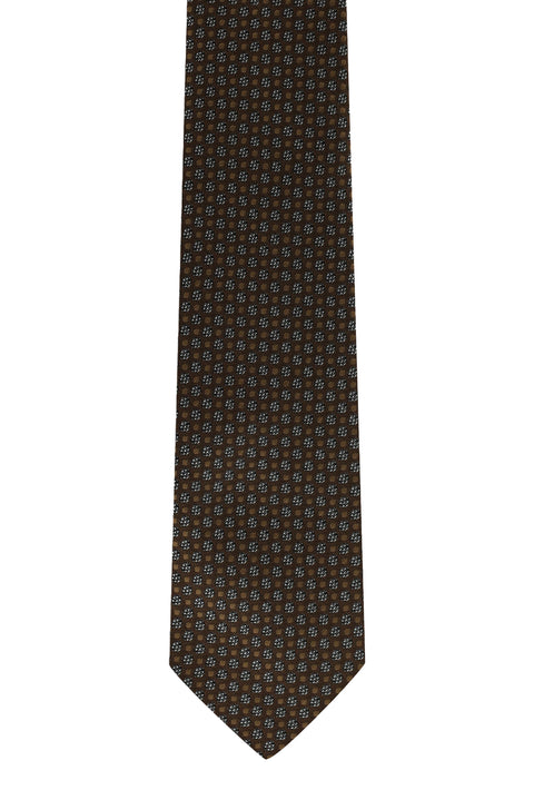 Orta Kahve Desenli Kravat
