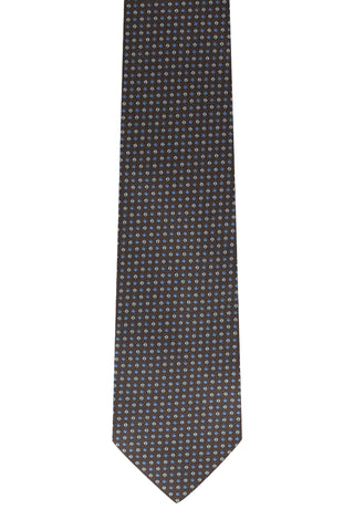  Orta Kahve Puantiye Desenli Kravat