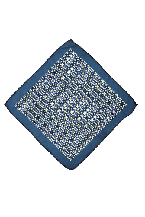 Koyu Lacivert Desenli Mendil