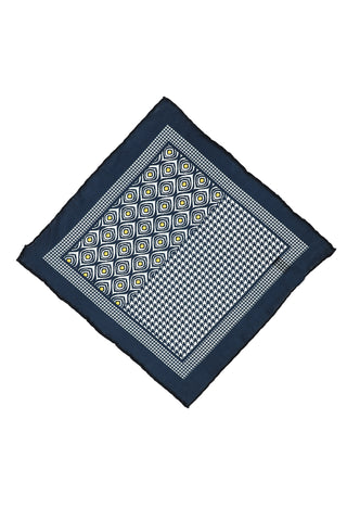  Koyu Lacivert Desenli Mendil
