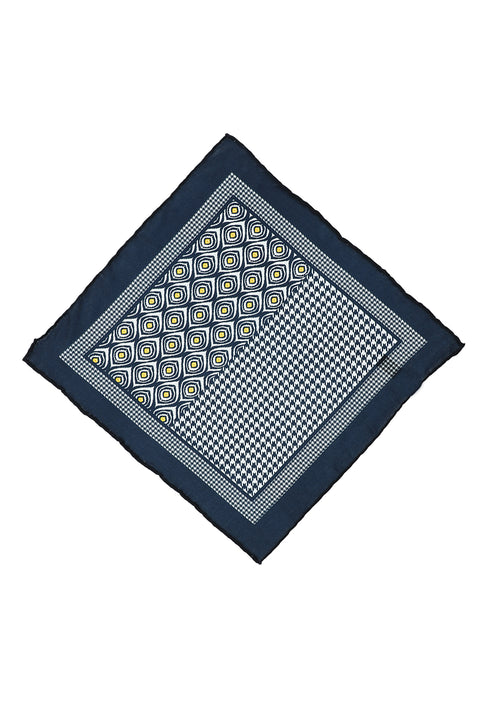 Koyu Lacivert Desenli Mendil