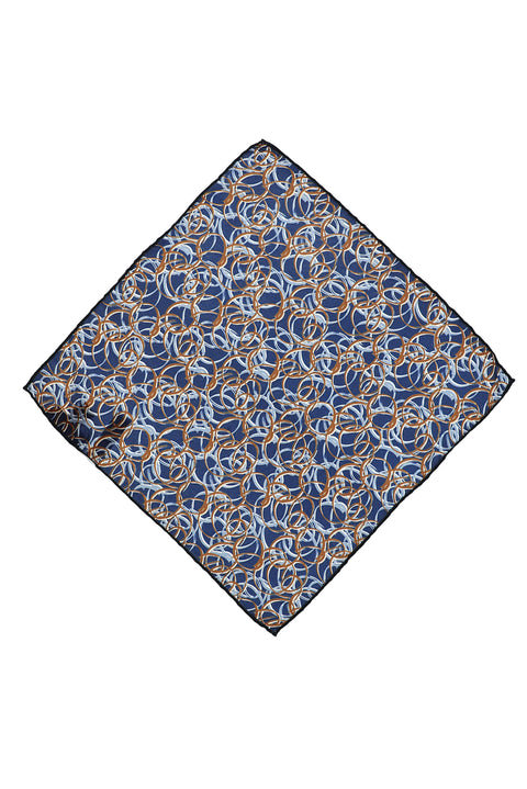 Koyu Lacivert Desenli Mendil