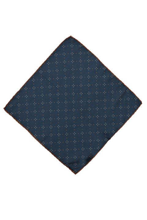 Koyu Lacivert Desenli Mendil
