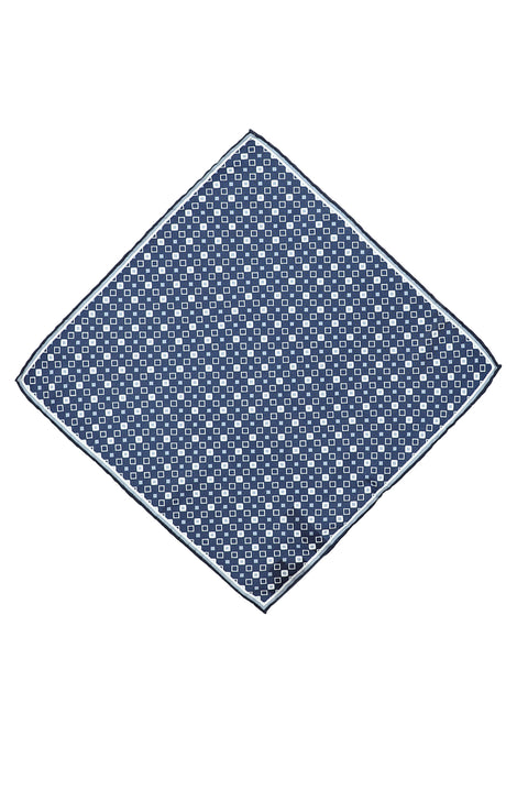 Koyu Lacivert Desenli Mendil