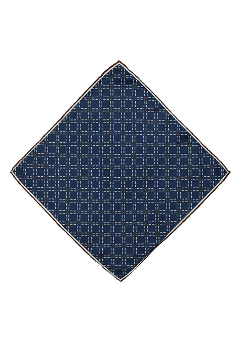 Koyu Lacivert Desenli Mendil