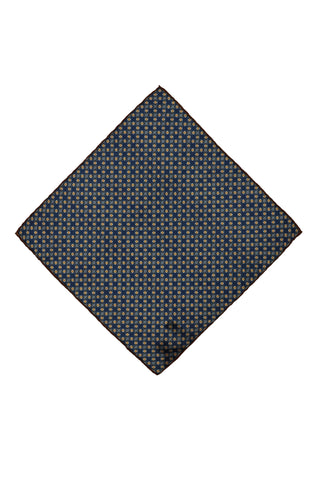  Orta Lacivert Desenli Mendil