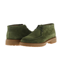 Medium Khaki Suede Leather Boots