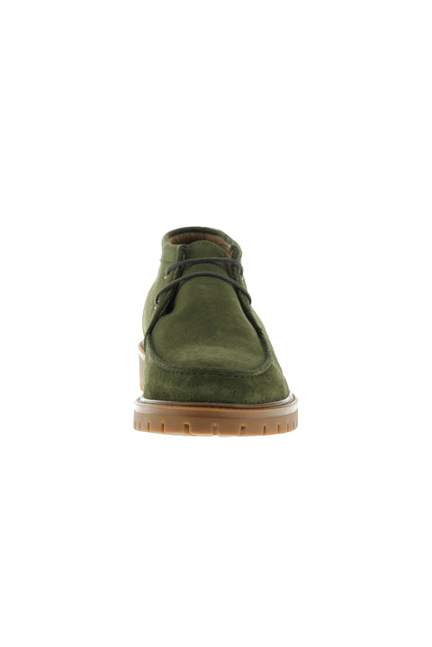 Medium Khaki Suede Leather Boots