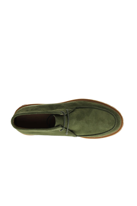 Medium Khaki Suede Leather Boots