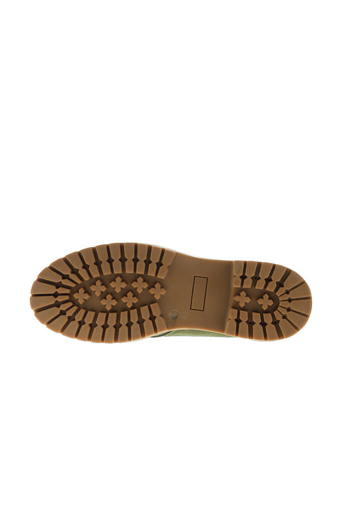 Medium Khaki Suede Leather Boots