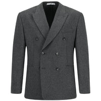 Koyu Füme Milano Kalıp Yünlü Kruvaze Ceket